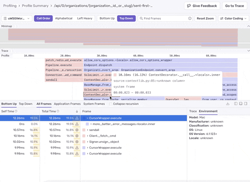 Tree view in the Profile Details page